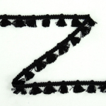 black | Tassel fringe 15 mm, black