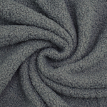 gris foncé | Tissu sherpa peluche teddy léger, gris foncé