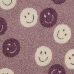 mauve | Tissu sherpa peluche teddy Smiley, mauve