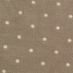 taupe | Tissu sherpa peluche teddy brodé léger, taupe