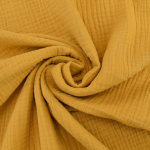 mosterdgeel | Katoenen mousseline triple gauze, mosterdgeel