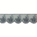 gris | Dentelle - Tulle brodé, gris