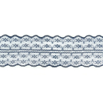 bleu marine | Ruban dentelle en tulle, 48 mm, marine