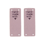 lilas | 2 Étiquettes pliable en similicuir Handmade with Love, lilas