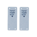 bleu clair | 2 Étiquettes pliable en similicuir Handmade with Love, bleu clair