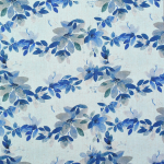 blauw | Viscose Linnen bloemranken, blauw