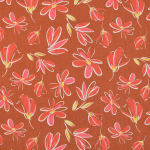 terracotta | Viscose Linnen Flora, terracotta