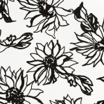 wit | Viscose linnen sunflowers, wit