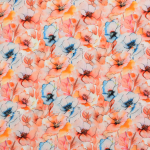 lichtoranje | Viscose Popeline beautiful flowers, lichtoranje