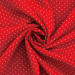 rouge | Tissu viscose popeline à pois Mini, rouge