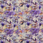 pourpre | Tissu viscose popeline Feuilles Lovely Leaves, pourpre