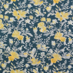 donker petrol | Viscose Popeline wildflowers, donkerpetrol