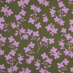 vert olive clair | Tissu viscose sergé twill stretch Fleurs Flower shades, vert olive
