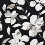 gris | Tissu viscose sergé twill Fleurs Marble Flowers, gris