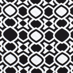 noir | Tissu viscose sergé twill Geométrique Vintage Retro Dream, noir
