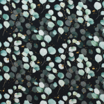 zwart | Viscose voile beautiful eukclyptus, zwart