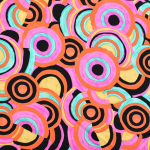 rose | Tissu jersey viscose Cercle géométrique Irregular Circle, rose