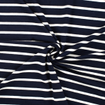 marine | Viskosejersey Small Stripes, marine