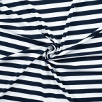 marine | Viskosejersey Stripes, marine