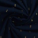 donkerblauw | Viscose stof Golden Glamour, donkerblauw