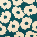 bleu pétrole | Tissu viscose Shadow Flowers, bleu pétrole