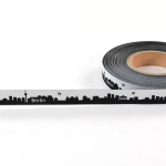 BERLIN | Ruban tissu tissé, 1,6cm, Skyline Berlin, noir-blanc