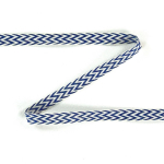 bleu | Bande coton sergé zigzag, 10 mm, bleu