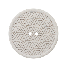 blanc cassé | Bouton 2 trous en chanvre et polyester recyclé, 28 mm, blanc neige (0074)