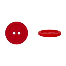 rouge | Bouton couture plastique 20mm 2 trous, rouge