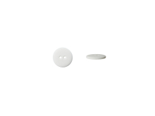 blanc | Bouton couture plastique 15mm 2 trous, blanc