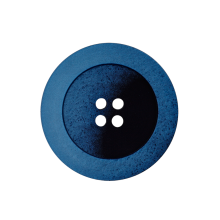 bleu | Bouton couture plastique chiné, 25 mm 4 trous, bleu (0066)