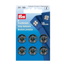 noir | 6 boutons pression Prym, 15 mm, noir