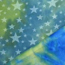 vert | Tissu sweat polaire alpine Batik Tie dye Stars, vert