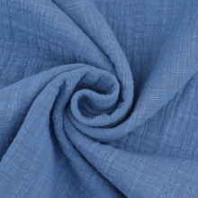 duivenblauw | Katoenen mousseline linnenlook, duivenblauw