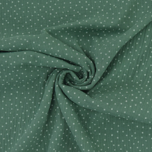 altgrün | Baumwoll Musselin Little Dots, altgrün