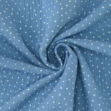 blaugrau | Baumwoll Musselin Little Dots, blaugrau
