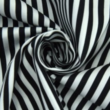 schwarz | Baumwoll Popeline Streifen, schwarz