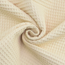 naturel | Tissu nid d'abeille gaufré, blanc nature