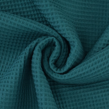 bleu pétrole | Tissu nid d'abeille gaufré, bleu pétrole