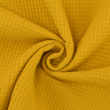 jaune moutarde | Tissu nid d'abeille gaufré, moutarde