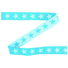turquoise | Katoenen band sterren, turquoise
