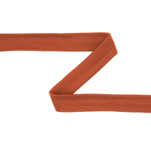 roestrood | Katoenjersey - biaisband, roestrood