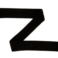 schwarz | Baumwolljersey - Einfassband quer, schwarz