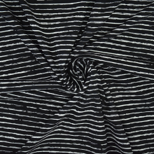zwart | Katoenjersey scratchy stripes, zwart