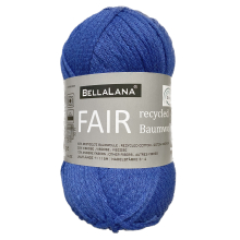 bleu royal | Pelote de laine coton recyclé & viscose BellaLana FAIR, 50g, bleu royal