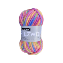 rose fuchsia-multicolore | Pelote de laine à feutrer laine vierge BellaLana, 50g, rose fuchsia-multicolore