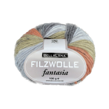 gris | Pelote de laine à feutrer laine vierge Fantasia BellaLana, 100gr, gris