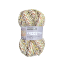 marron-vert | Pelote de laine & polyacrylique BellaLana Freestyle, 100g, marron-vert