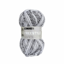 gris | Pelote de laine & polyacrylique BellaLana Freestyle, 100g, gris