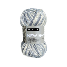 gris - blanc | Pelote de laine & bambou BellaLana New Bamboo, 50g, gris-blanc